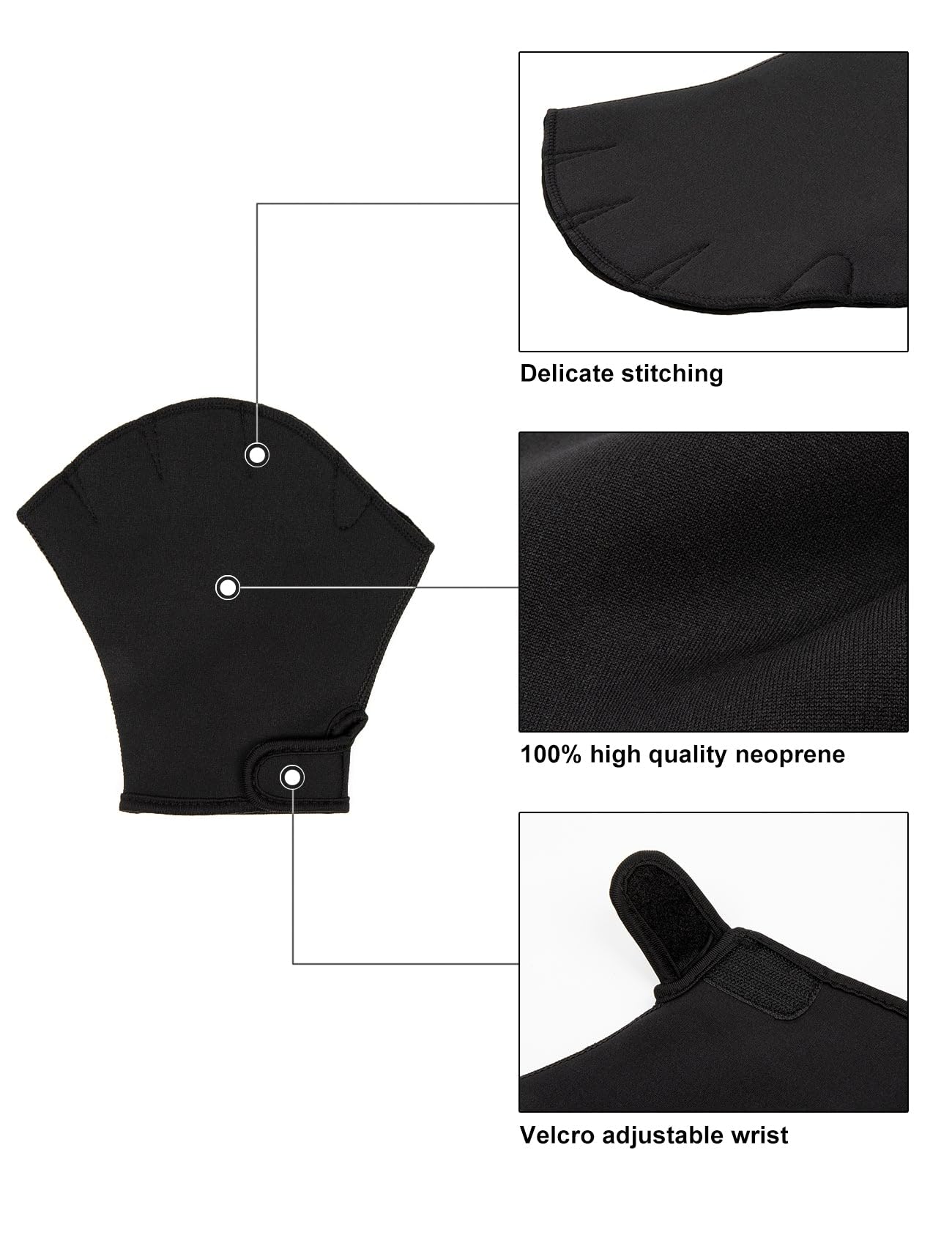 FitsT4 Sports Aqua Gloves Webbed Paddle Swim Gloves Fitness Water Aerobics - Image 6