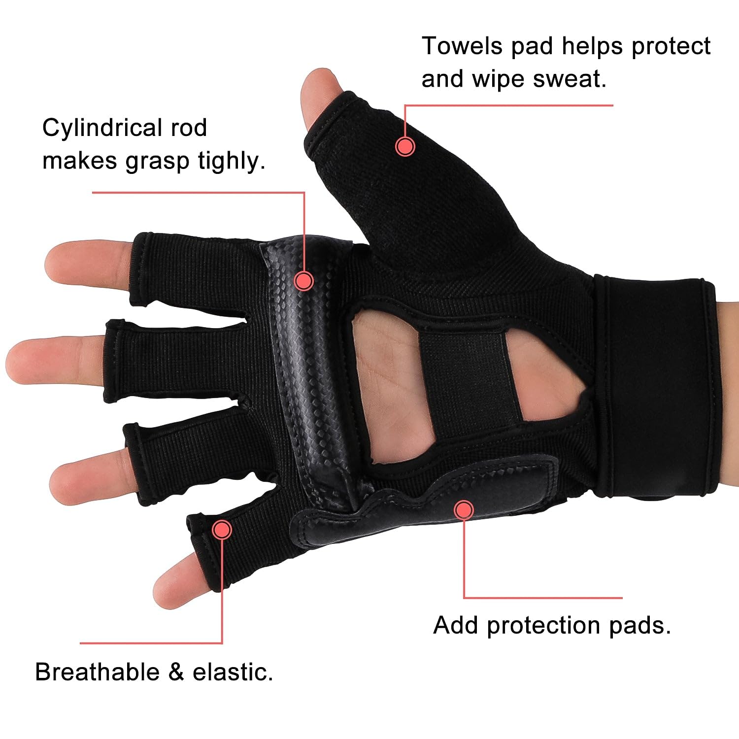 FitsT4 Sports Half Mitts MMA UFC Training Boxing Punch Bag Martial Arts Gloves - Image 5