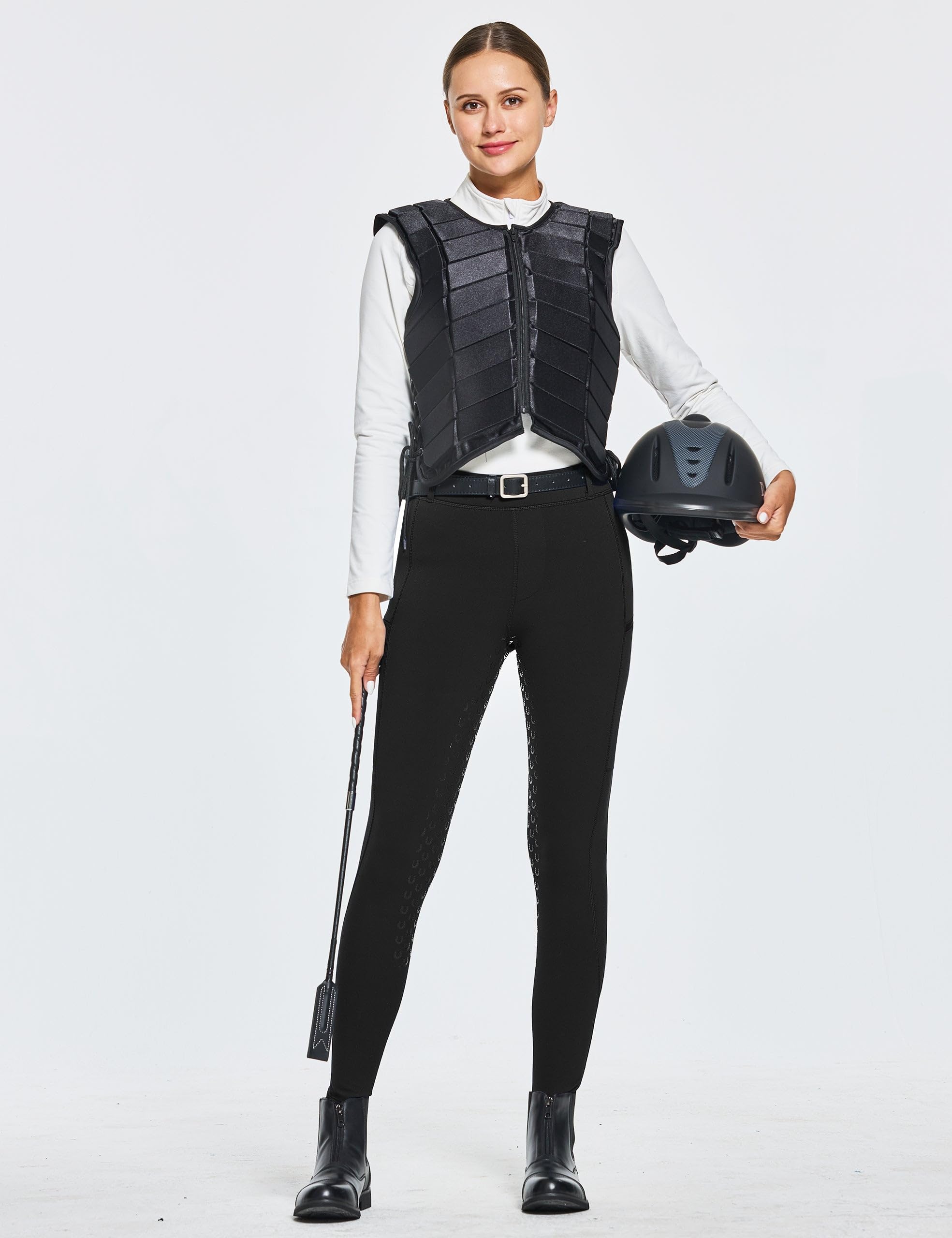 FitsT4 Sports Women's Winter Horse Riding Pants with Zipper Pockets Full Seat Riding Tights Fleece Lined Equestrian Breeches - Image 5